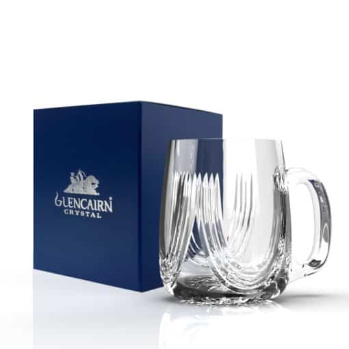 Montrose half pint beer tankard | Cut crystal beer glass in dark blue packaging