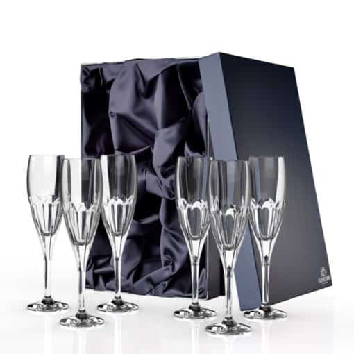 Lewis Champagne Flutes Set of 6 | Crystal Champagne Flutes