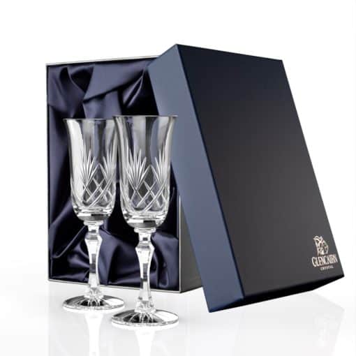 Skye Champagne Flutes set of 2 | Crystal Champagne Flutes